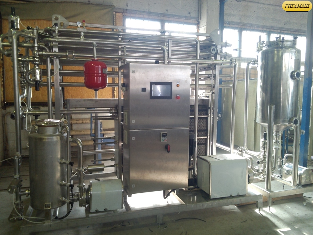 Стерилизационно-охладительная установка производительностью 2500 литров в час